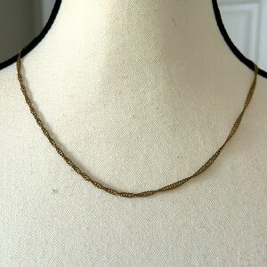 14k GP Elegant Spiral Chain Necklace
